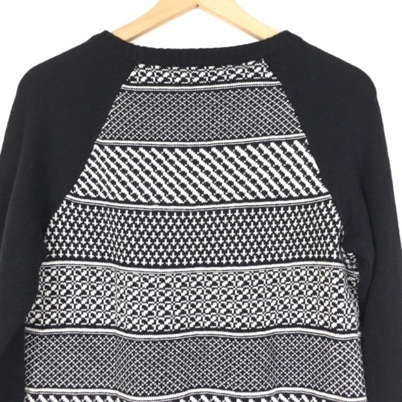 TALBOTS Sweater Lambswool Fair Isle Apres Ski Stripe Crew Neck Cozy Size Medium - Picture 4 of 6